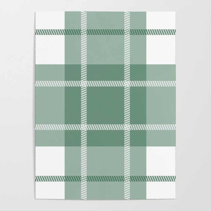 Green White Plaid - By The Seashore Poster