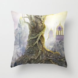 Le vieil arbre - The old tree Throw Pillow