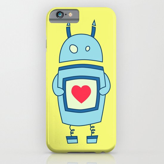 Cute Clumsy Robot With Heart iPhone & iPod Case