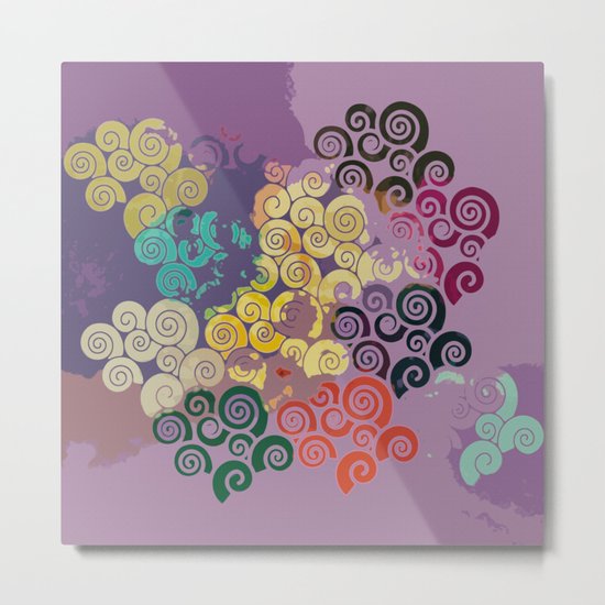Scroll Shells Metal Print