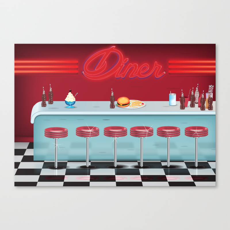 Classic All American Diner Canvas Print By Nicholasgreen Society6