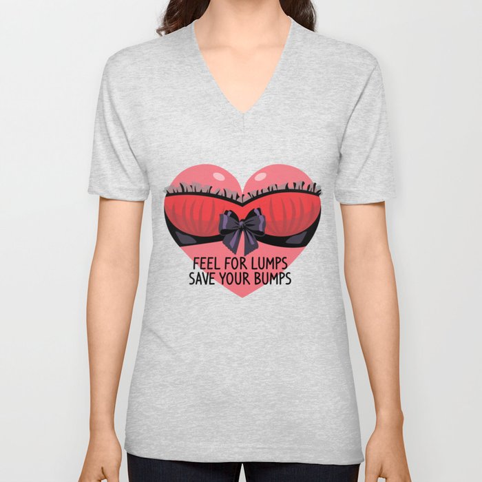 Funny Breast Cancer Awareness Art For Women Light Unisex V Neck By Superdesign Society6