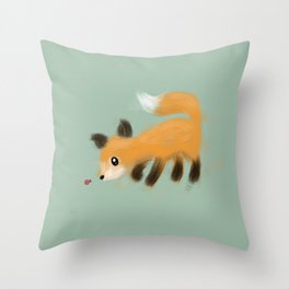 Cute Fall Fox Throw Pillow
