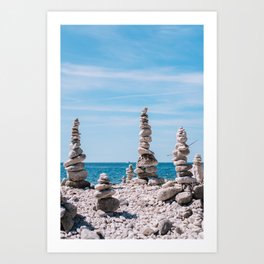 Pebbles on the beach - meditative sea view Art Print