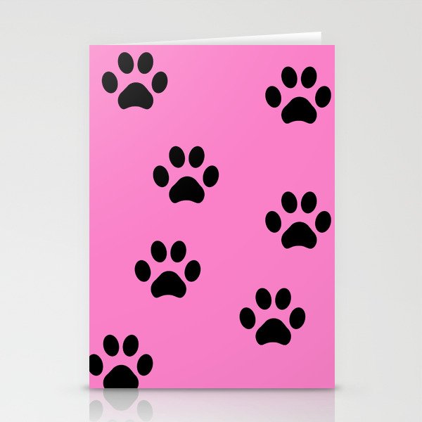 Pink Pawprints Stationery Cards