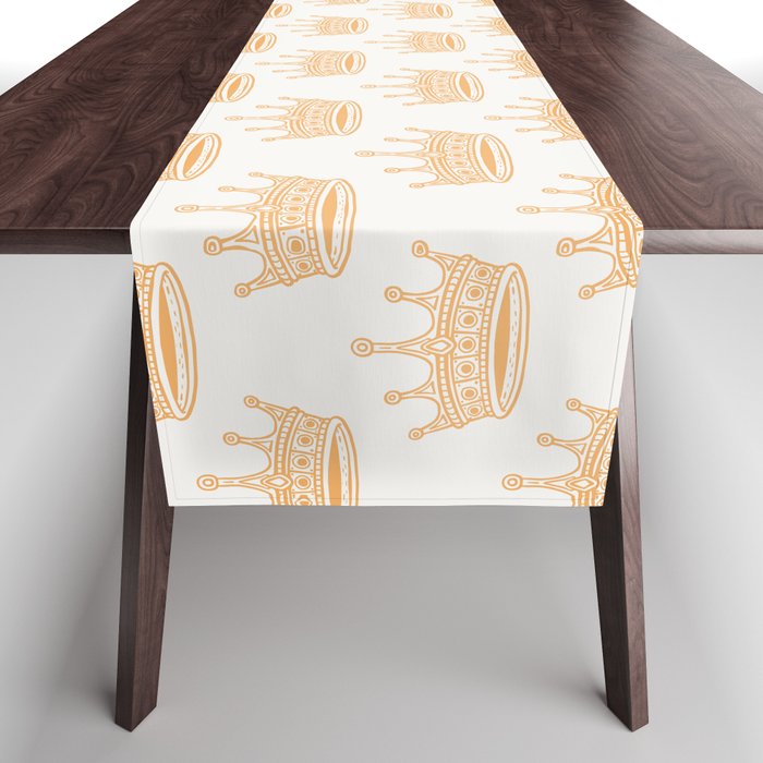 Always Wear Your Invisible Crown Quote - Orange Table Runner