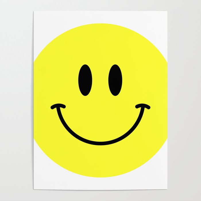 001 Acid Electric yellow #ffff33 smiley face Poster