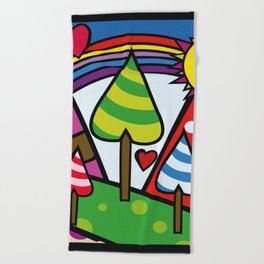 candy landscape Beach Towel