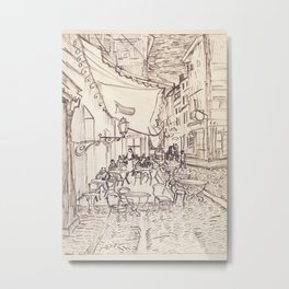 Cafe Terrace at Night (preliminary sketch) Metal Print