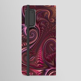 Abstract Colorful Burgundy & Carmine Spiral Pattern Android Wallet Case