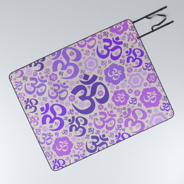 OM symbol pattern - purples on canvas Picnic Blanket