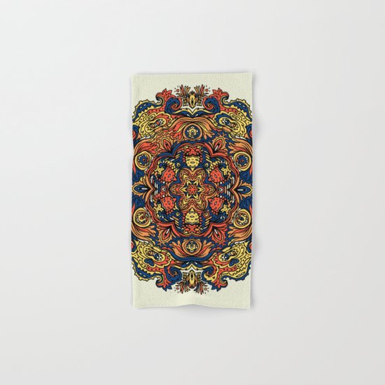 Orange Indian Mandala Hand & Bath Towel
