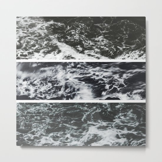 Saltwater Trytych Var II - blacks Metal Print