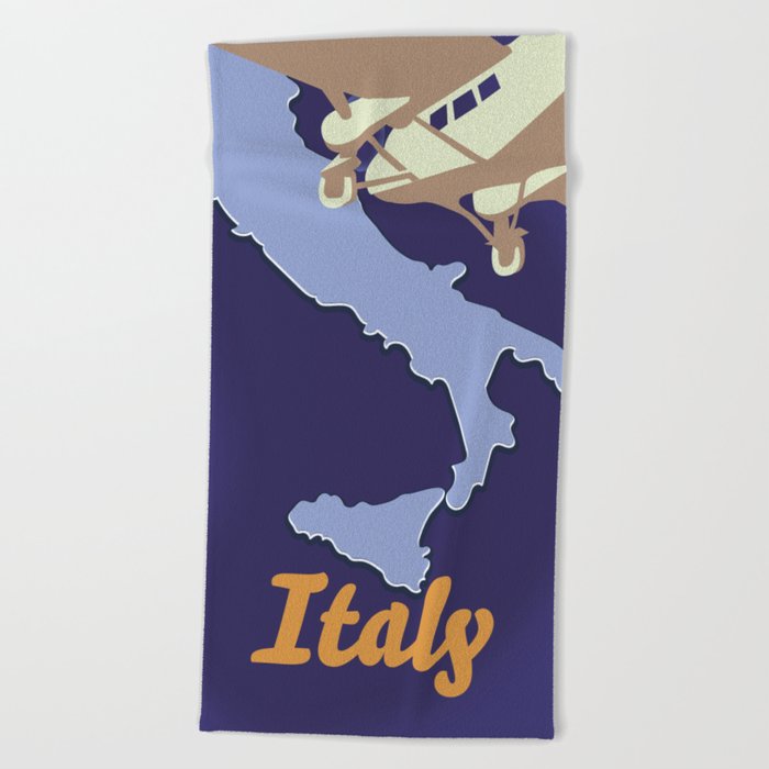 Vintage Italy travel poster. Beach Towel