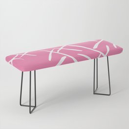 White cross marks on pink background Bench