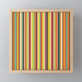 Retro stripes in bright vintage colors (mid century modern; 60s and 70s) Framed Mini Art Print