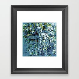 Blue Green Abstract Geometric Low Poly Modern Art Framed Art Print