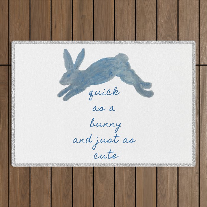 Quote Poem French Country Bunny Rabbit Outdoor Rug