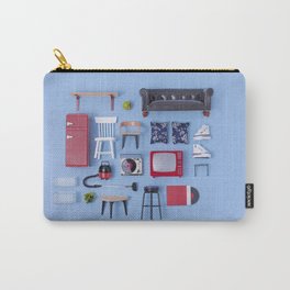 Dollhouse inventory / blue Carry-All Pouch | House, Livingroom, Small, Flatlay, Vacuum, Little, Photo, Inventory, Things, Furniture 