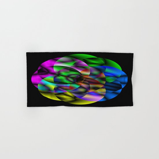 Concentric Vibrancy - Abstract, neon, geometry artwork Hand & Bath Towel