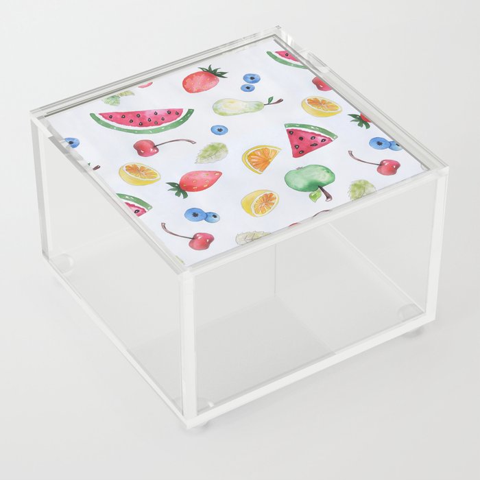 Different Fruits Pattern Design Acrylic Box