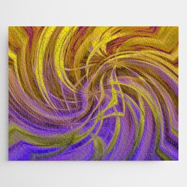 Lemon, Honey and Lavender Tea - gold purple red green brown gradient spiral Jigsaw Puzzle
