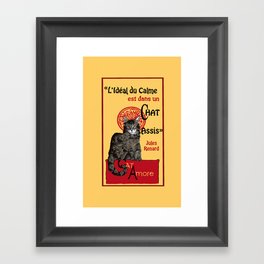 Cat - Le Chat noir - Citation - Quote - main coon - Paris - cabaret - Montmartre - caricature  Framed Art Print