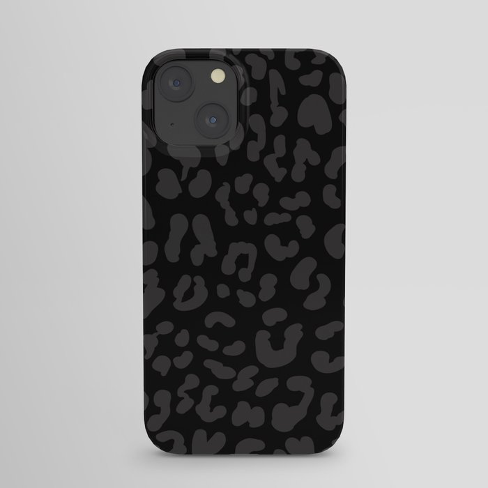Black & Dark Gray Leopard Print  iPhone Case