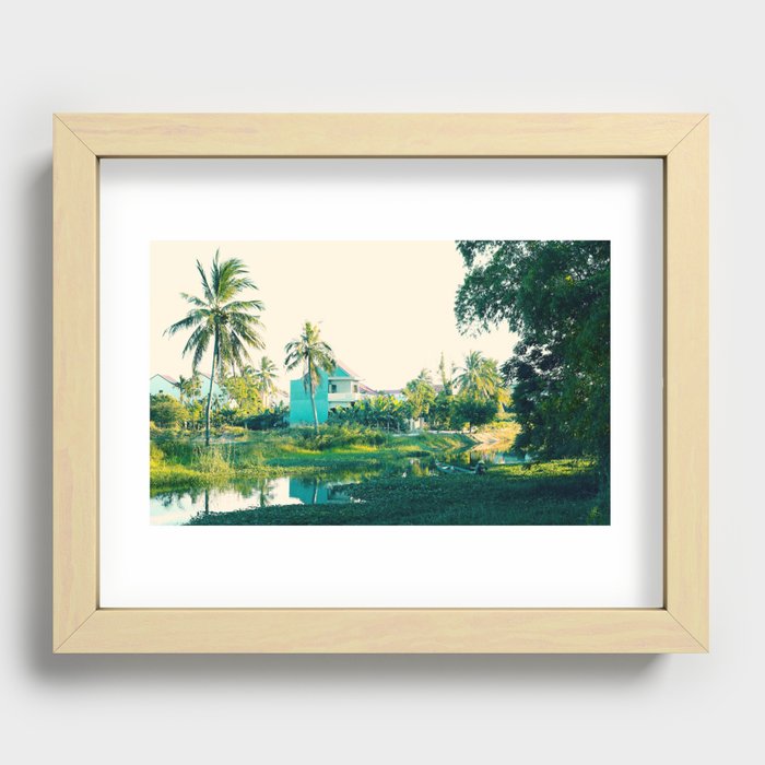 River Scene, Hoi An, Vietnam Recessed Framed Print