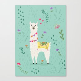 Festive Llama Canvas Print