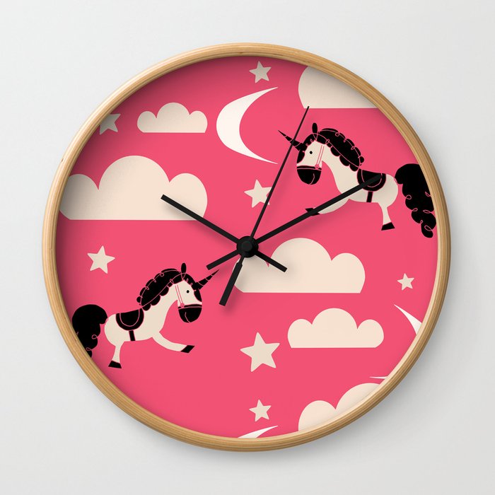 Unicorn pink Wall Clock
