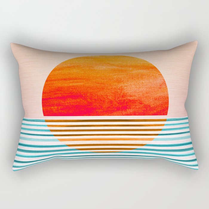 Minimalist Sunset III / Abstract Landscape Rectangular Pillow