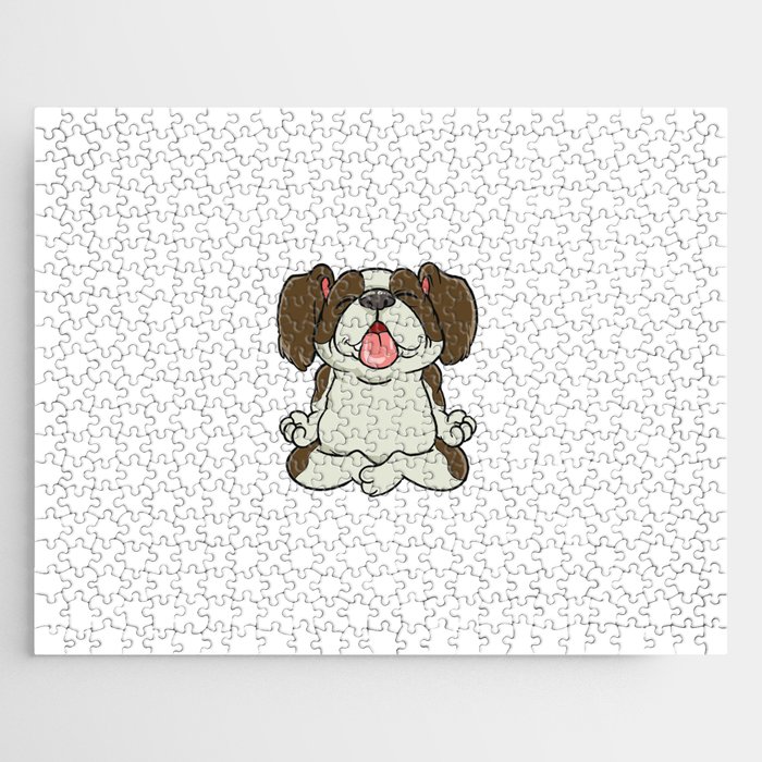 Positive Vibes Only - Meditation Dog Jigsaw Puzzle