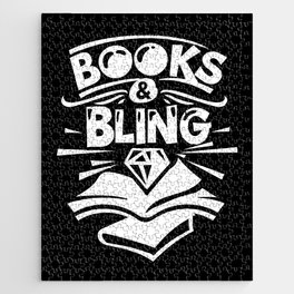 Books And Bling Cute Girly Kids Illustration Jigsaw Puzzle