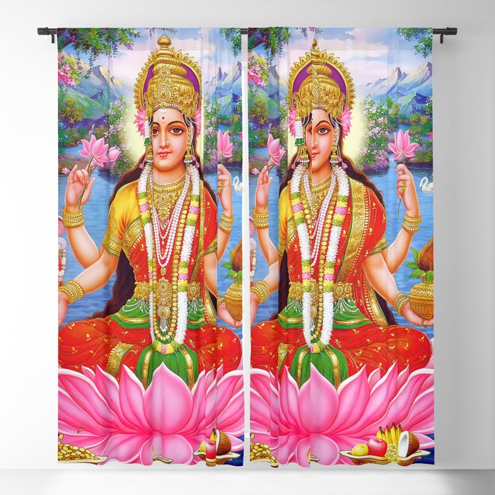 Goddess Lakshmi Blackout Curtain