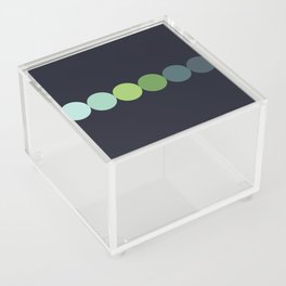 Dot - Colorful Minimalistic Geometric Circle Art Pattern Green on Dark Blue Acrylic Box