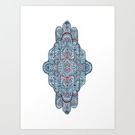 Hand painted symmetrical pattern Art Print