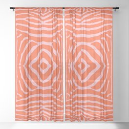 Zebra Orange and Pink 721 Sheer Curtain