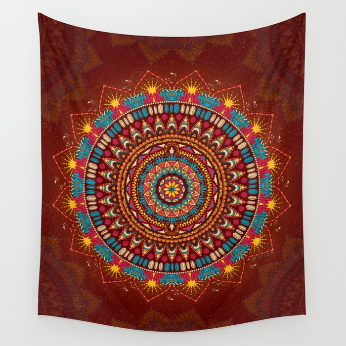 Crystalline Harmonics Tribal Wall Tapestry by Genie Wilson