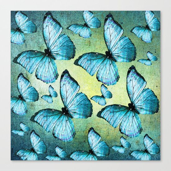 BUTTERFLY BLUE Canvas Print