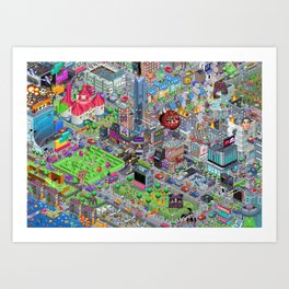 Videogame City V2.0 Art Print