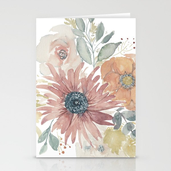 Fall Floral Bouquet Stationery Cards