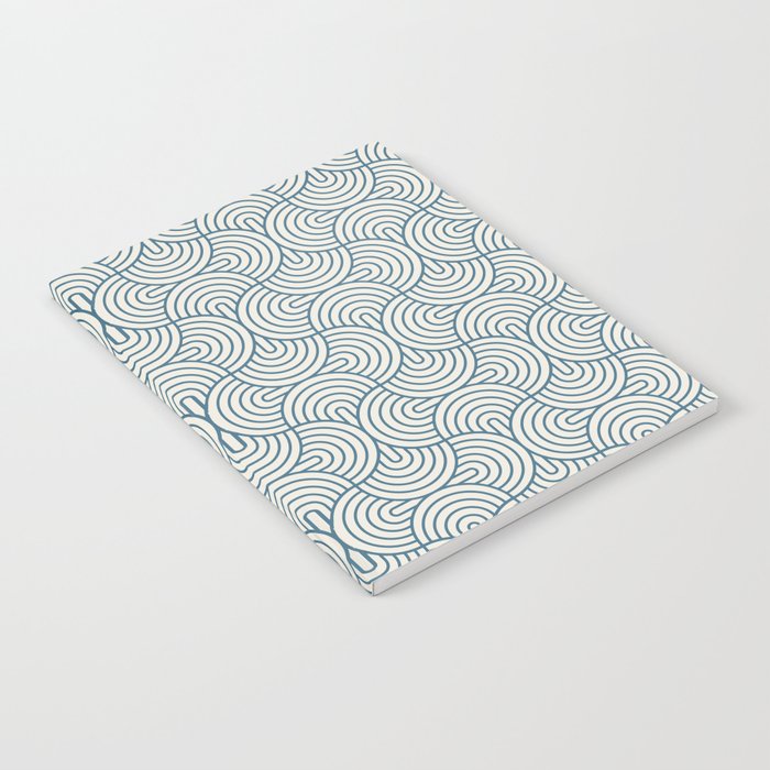 Geometric Ovals - Inky Blue Notebook
