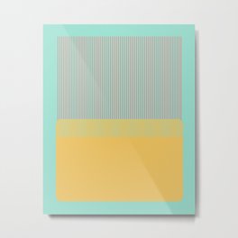 Minimal Abstract Lines & Shapes No1 - XXIV  / Beach Glass & Sugar Coral Metal Print