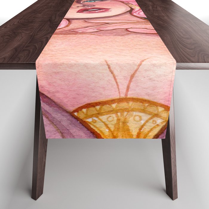 Modern Art Nouveau Spring Goddess Table Runner