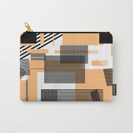 Abstract geometrical black white orange shapes Carry-All Pouch