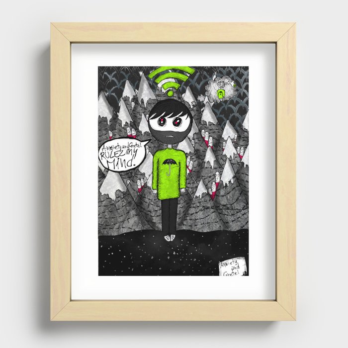 Psychic syndromes : "Thought insertion syndrome" by Anxiety and Gretel Recessed Framed Print