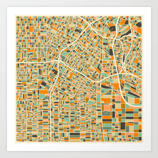 Los Angeles Map Art Print