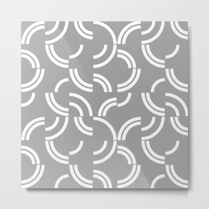 White curves on silver background Metal Print