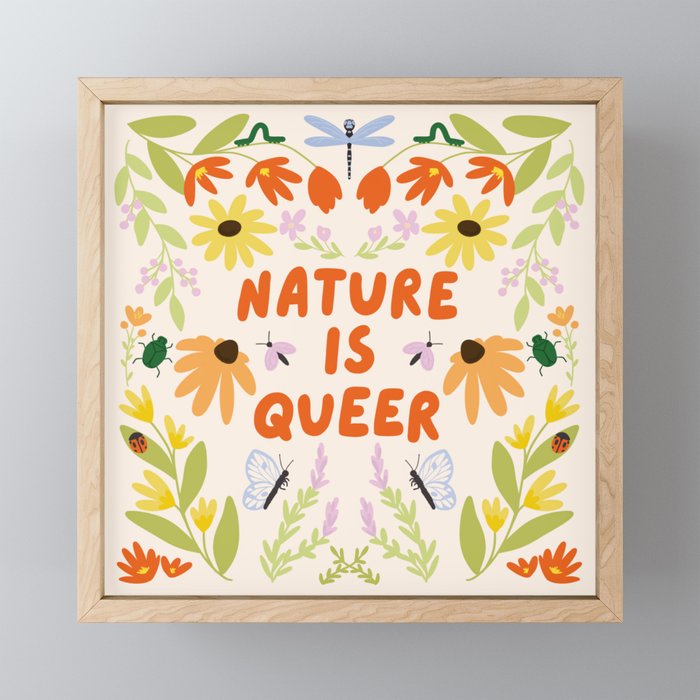 Nature Is Queer Framed Mini Art Print